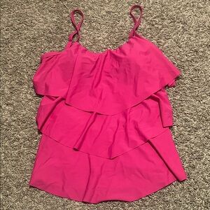 Simon Chang Fuchsia Layered Camisole Swimwear Size 12 adjusted strap